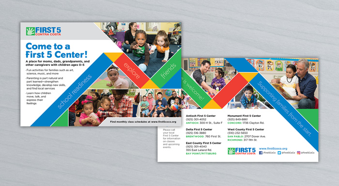 Fun and colorful postcard design for non-profit